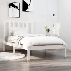 Berkfield Bed Frame White Solid Wood Pine 90x200 cm