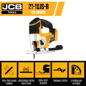 JCB 18JS-B 18V Jigsaw Top Handle Lithium Ion Cordless - Bare Unit