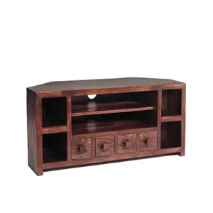 Poko Dark Mango Corner TV Unit