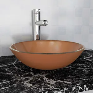 Basin Tempered Glass 42 cm Brown