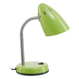 Interiors by Premier Green Table Lamp for Work Desk, Desk Lamp with Conical Lamp Head, Long Lasting Iron Bedside Lamp