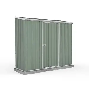 Absco 7.5ft x 3ft Metal Storage Shed Pent Roof Single Door Green Garden Building