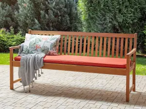 Garden Bench with Cushion VIVARA Certified Acacia Wood Dark Red