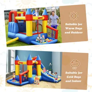 Costway Inflatable Bounce House Kids Bouncy Castle Jumping Climbing Slide w/ Air Blower