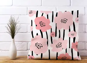 Pastel Pink Flowers Cushions 45cm x 45cm