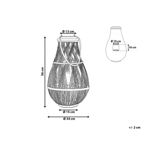 Beliani Rustic Lantern TONGA Wood Natural