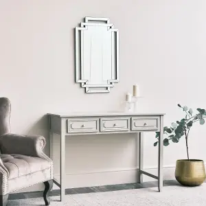 Melody Maison Glass Framed Art Deco Rectangle Wall Mirror - 80cm x 50cm