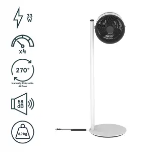 Boneco Matt white 15" 33W Pedestal fan