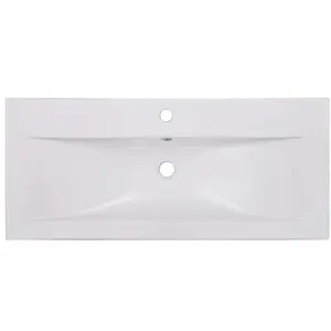 Belfry Bathroom Albrecht 910mm L x 395mm W Ceramic Rectangular Sink with Overflow White / 101mm W x 39.5mm D x 18.5mm H