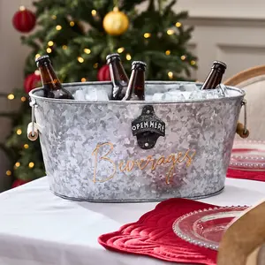 Beverages' Gold and Zinc Christmas Celebration Party Champagne Wine Ice Bucket