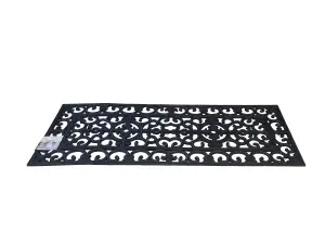 simpa Heavy Duty Rubber Door Mat - Set of 2 Large Mat 120cm (L) x 45cm (W). Wrought Iron Style Design.