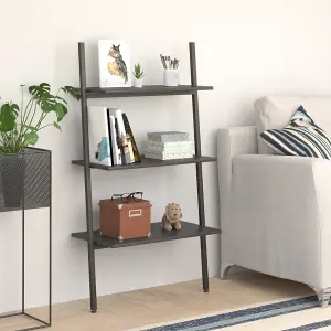 Berkfield 3-Tier Leaning Shelf Black 64x34x116 cm