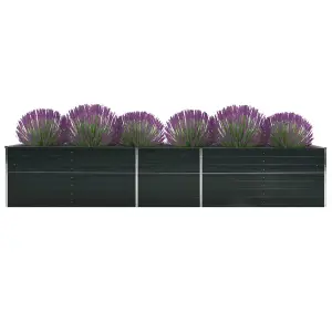 Berkfield Garden Raised Bed Galvanised Steel 400x80x77 cm Anthracite