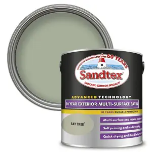 Sandtex 10 Year Multi Surface Quick Drying Satin Bay Tree 2.5L