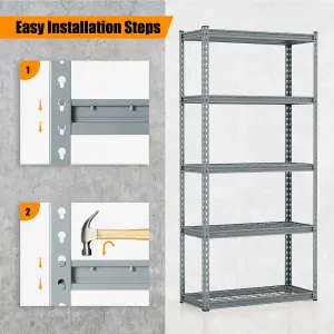 Costway 5-Tier Garage Storage Shelves Adjustable Heavy Duty Metal Storage Shelving Unit 40 x 91 x 183 cm