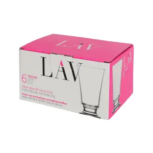 LAV Troya Glass Footed Tumblers - 150ml - Pack of 12