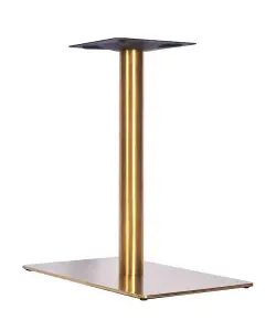 Zavon Single Pedestal Brass Steel Table Base - Dining Height