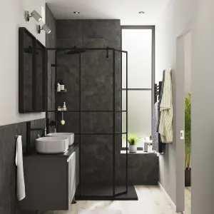 GoodHome Levanna Wide Matt Grey Wall-mounted Bathroom Cabinet (H) 480mm (W) 1200mm