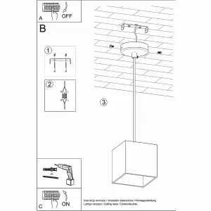 Quad Aluminium Grey 1 Light Classic Pendant Ceiling Light