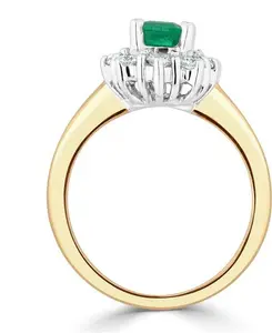 Emerald 1.00Ct And Diamond 0.50Ct 18K Gold Ring