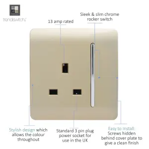 Trendiswitch Gold 1 Gang 13 Amp Switched Socket