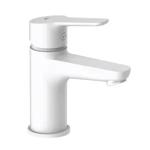 Hommix Rubineta Uno-18 White Bathroom Basin Tap Mixer