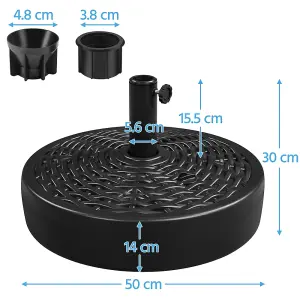 Yaheetech Black 22L Fillable HDPE Patio Parasol Base Stand