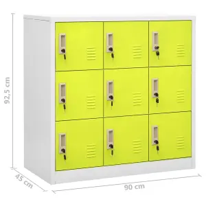 Berkfield Locker Cabinets 5 pcs Light Grey and Green 90x45x92.5 cm Steel