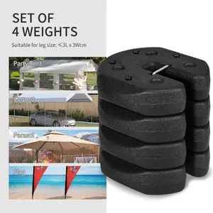 Outsunny Gazebo Weights Set of 4 with Reinforce Pins and Easy Carry Belt, 12KG