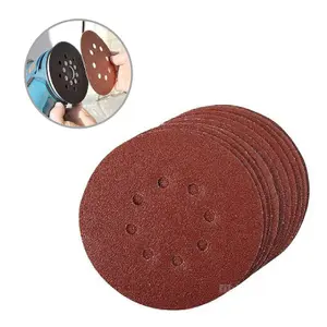 10 x Hook and Loop 150mm Sanding Disc Sheets 120 Grit Palm Sander Orbital Pads