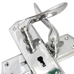 Door Handles CHROME Stellar Scroll Lever with Internal Lock and Keys