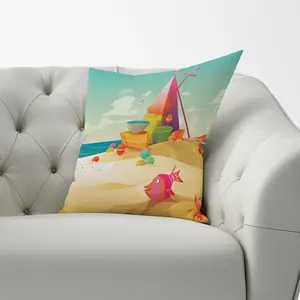 Fish On A Beach Holiday Cushions 33cm x 48cm