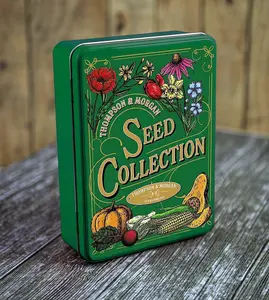 Thompson & Morgan Garden Gift - Metal Seed Storage Tin + 10 Packets of Vegetable Seeds