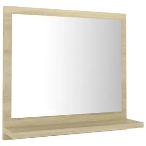 Dorlene Framed Wall Mounted Bathroom Mirror Sonoma Oak / 40 cm