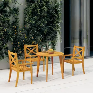 Berkfield Outdoor Dining Chairs 3 pcs Solid Wood Acacia