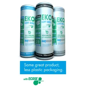 Knauf Eko Roll Loft insulation roll, (L)5.68m (W)1.14m (T)170mm