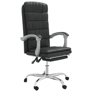 Berkfield Reclining Office Chair Black Faux Leather