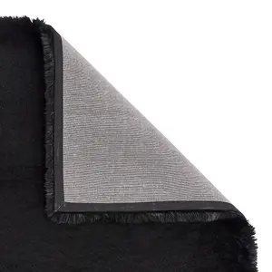 Black Shaggy Modern Plain Machine Made Rug for Living Room and Bedroom-150cm X 230cm