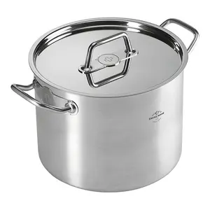 Kuhn Rikon Montreux Swiss Made Brushed Stainless Steel Induction Safe Casserole Pot, 22cm/6.5L