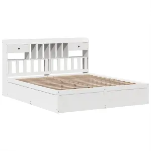 Berkfield Bed Frame without Mattress White 180x200 cm Super King Solid Wood Pine