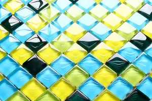 Glass mosaic on mesh for bathroom or kitchen 300mm x 300mm - Lemon Tree