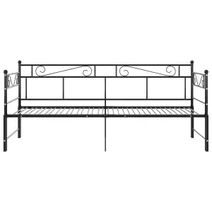 Berkfield Pull-out Sofa Bed Frame Black Metal 90x200 cm