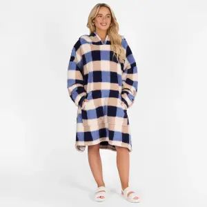 Check Fleece Hoodie Blanket Wearable Throw Soft Giant Oversized Gingham Jumper