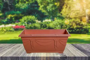 4 x 40cm Small Plastic Venetian Window Box Trough Planter Pot Terracotta Colour