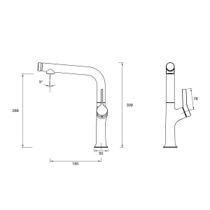 Cooke & Lewis Pelenu Chrome effect Side lever Tap