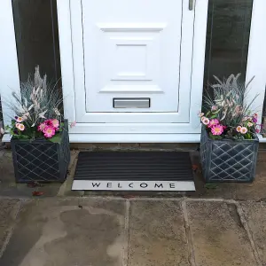 JVL Quartz Welcome Scraper Rubber Doormat 45x75cm