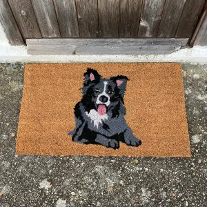 Border Collie Dog Indoor & Outdoor Coir Doormat