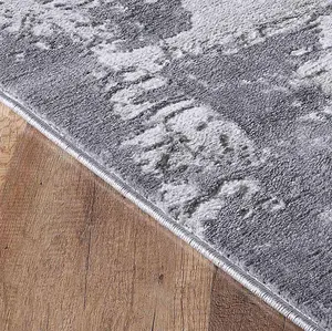 Serenity Modern Abstract Abrasion Contemporary Area Rugs Grey 120x170 cm