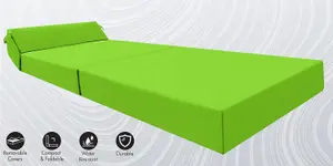 Fold Out Z Bed Chair Sofa Lounger With Pillow - Lime