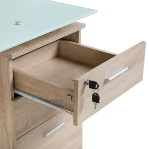 Home Office Desk with Storage White MONTEVIDEO